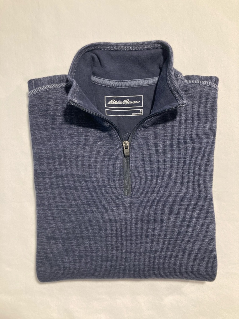 Eddie Bauer Men's Quarter-Zip Sweater - Heather Navy Blue (150)
